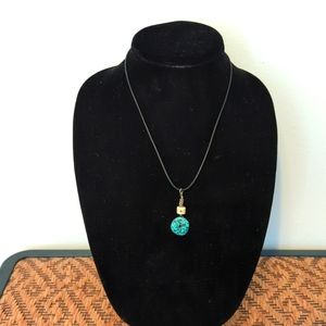 Turquoise rock wired necklace